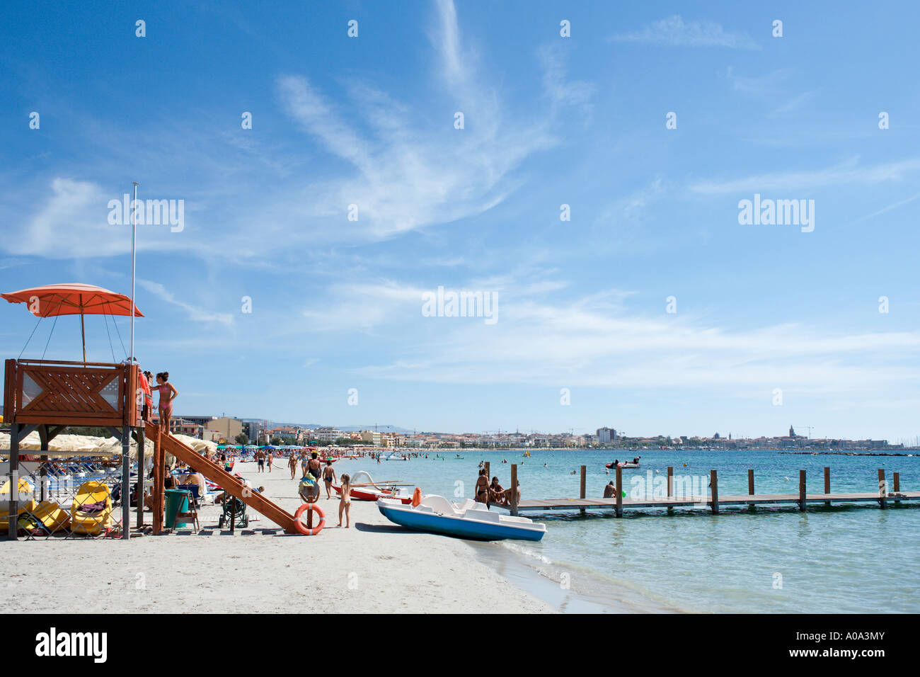 Beach in Alghero, Sardinia, Italy Stock Photo