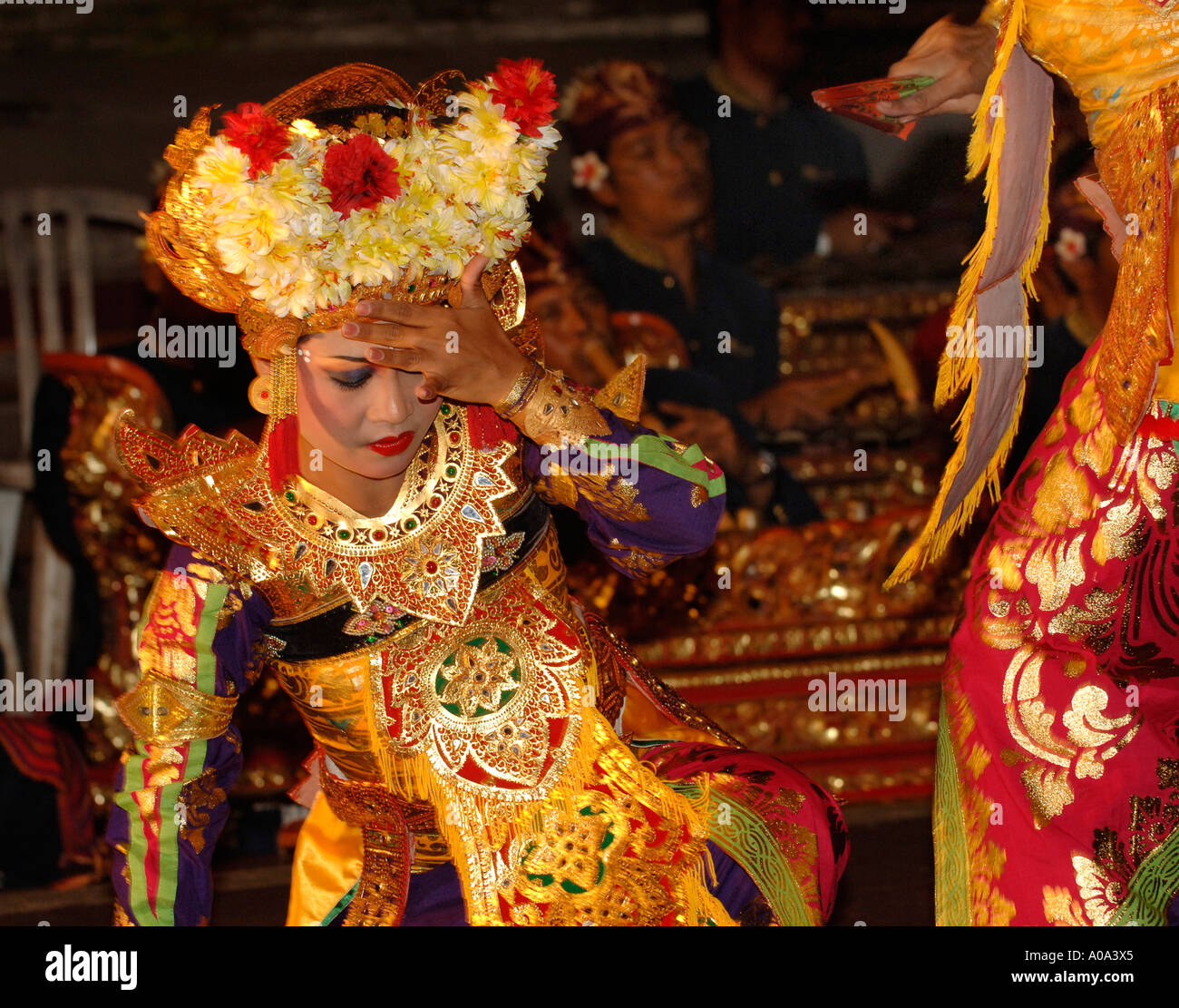 Female Balinese Legong Dancer in full costume, Ubud Palace, Bali ...