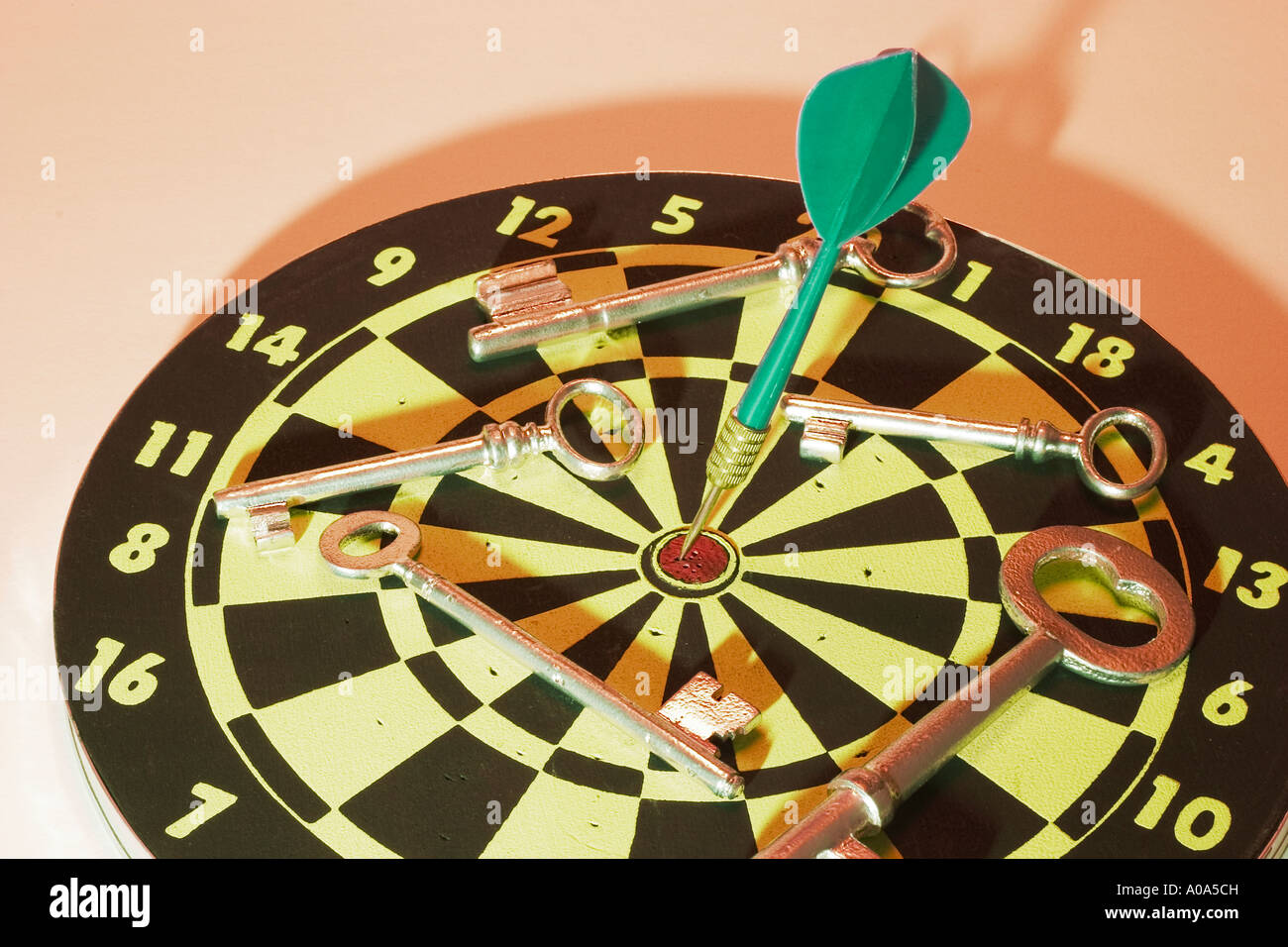 Skeleton Keys on Dartboard Stock Photo Alamy