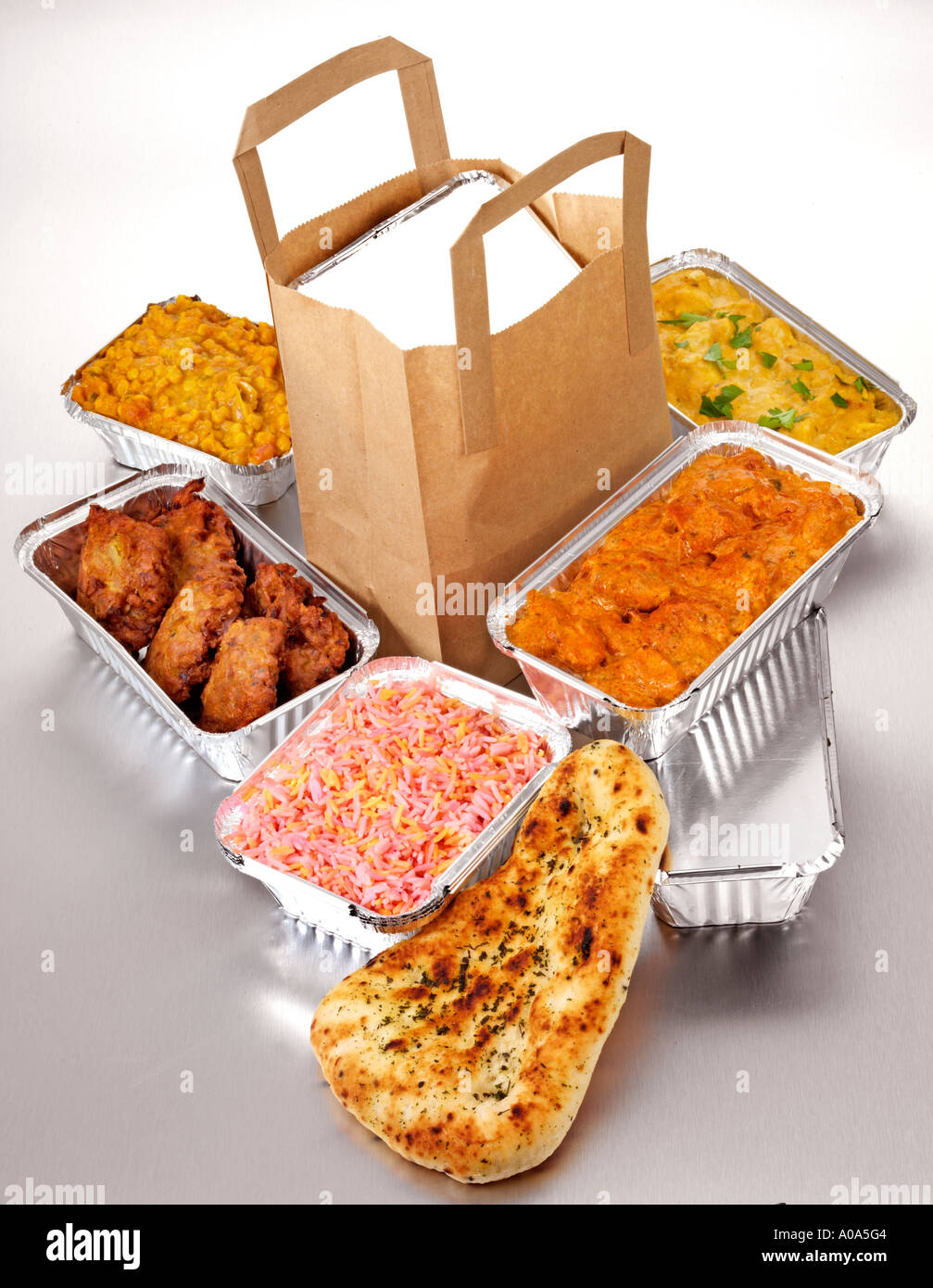 INDIAN FOOD TAKE AWAY SELECTION Stock Photo 5674435 Alamy