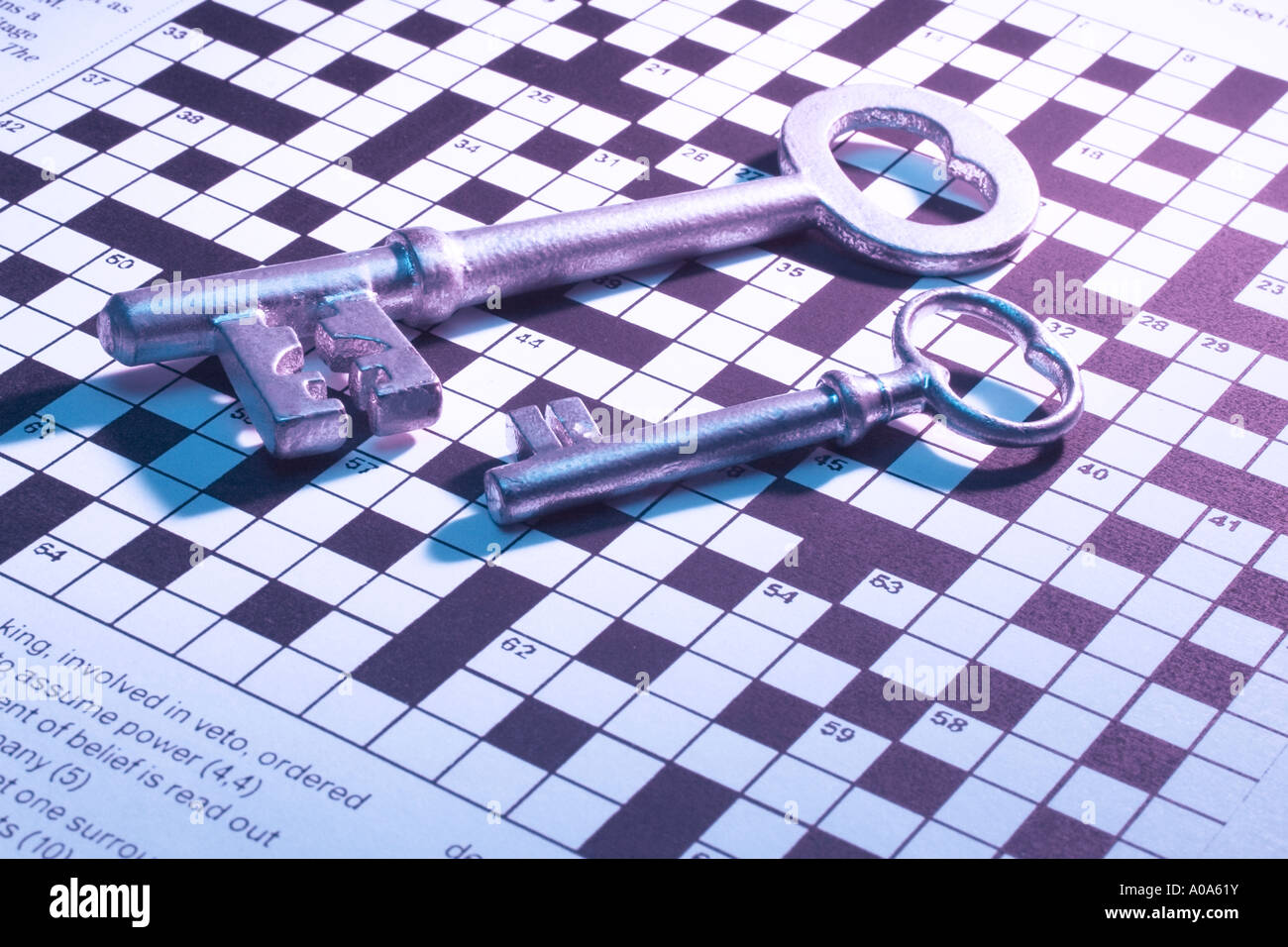 Skeleton Key Riddle Skeleton Keys on Crossword Puzzle Stock Photo - Alamy