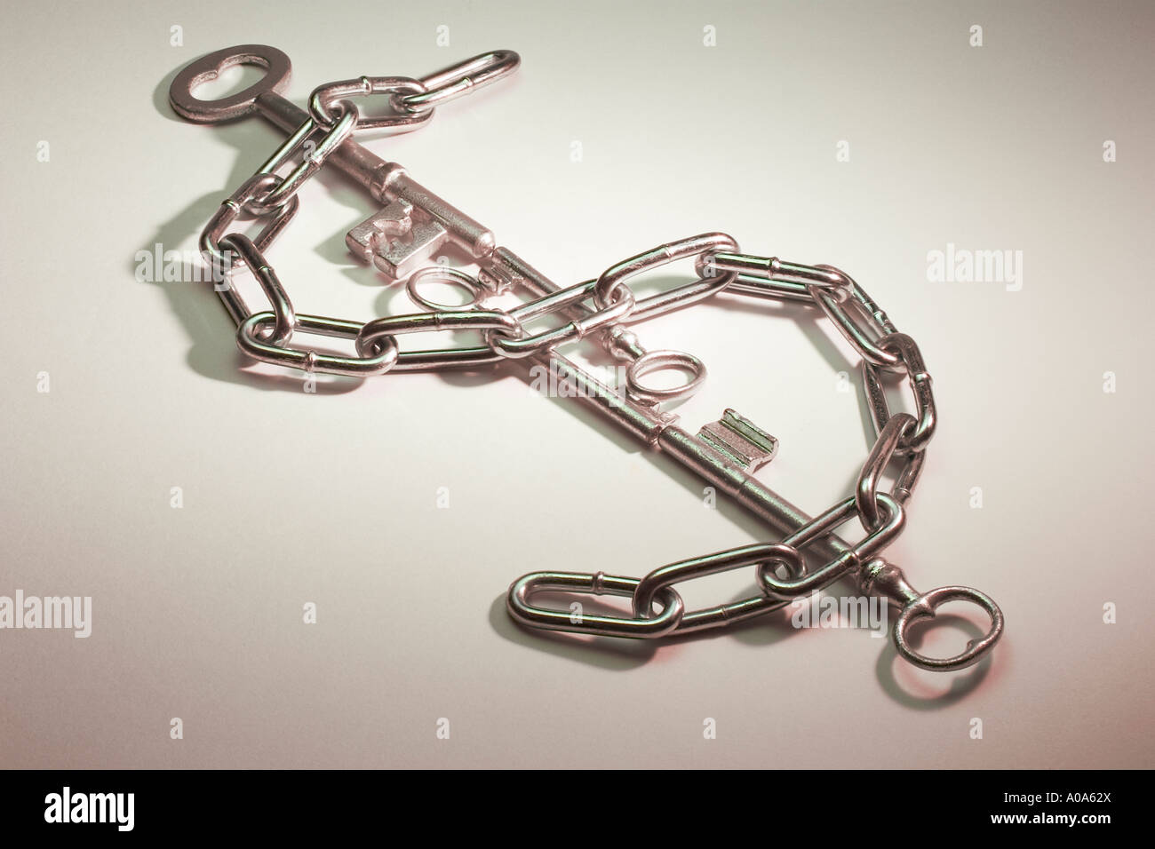Skeleton Keys  on Chain Forming Dollar Sign Stock Photo