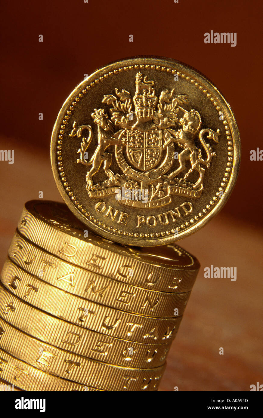 UK pound coins Stock Photo
