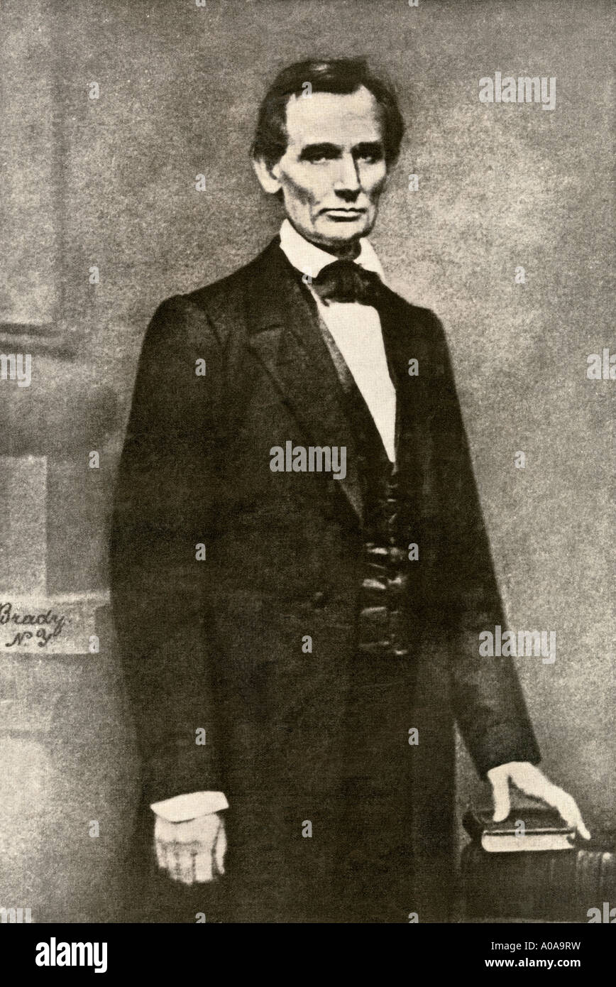 President Abraham Lincoln. Halftone of a Matthew Brady photograph Stock Photo