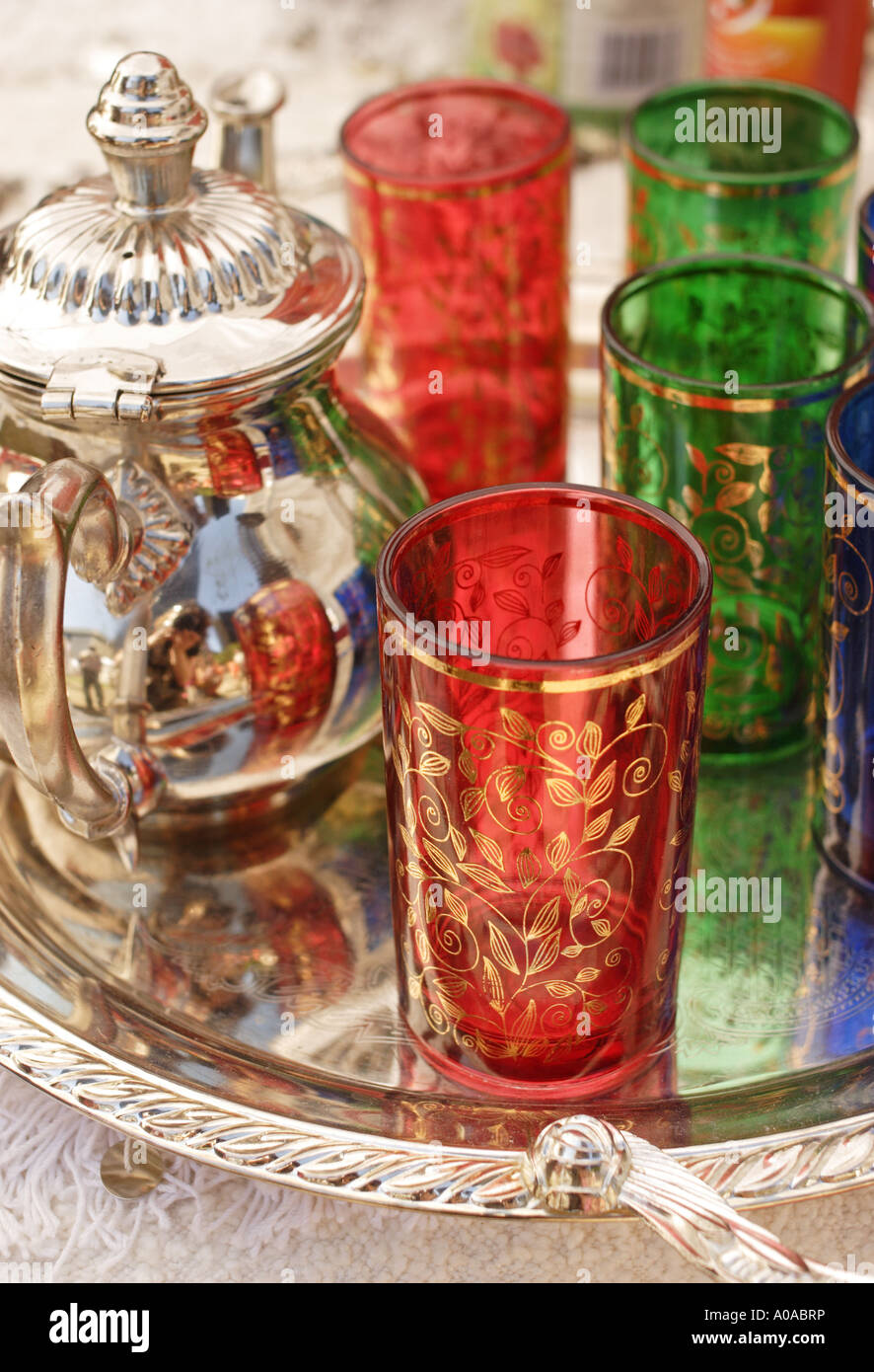 Traditional Arabic glassware Stock Photo Alamy