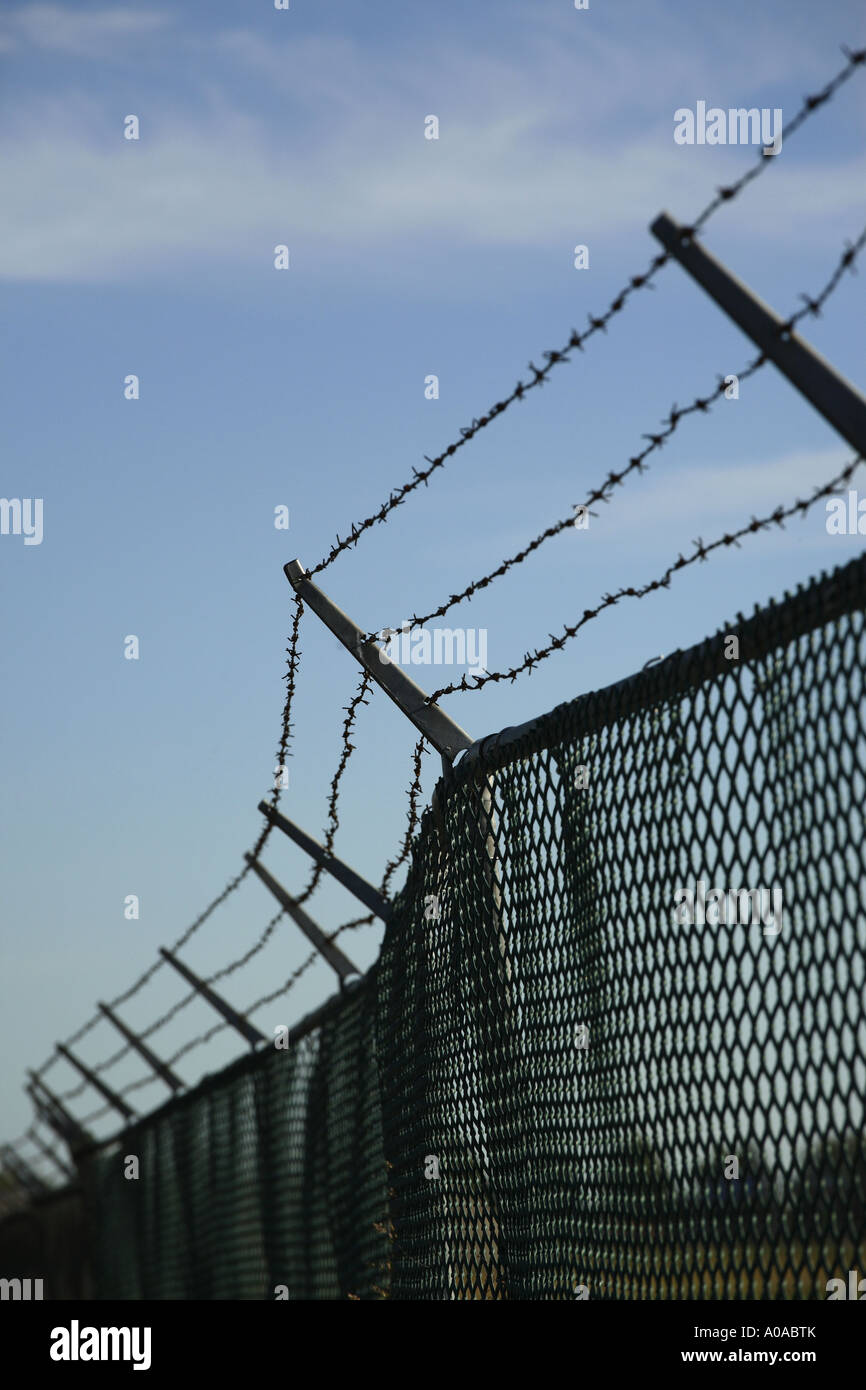 wired fence Stock Photo