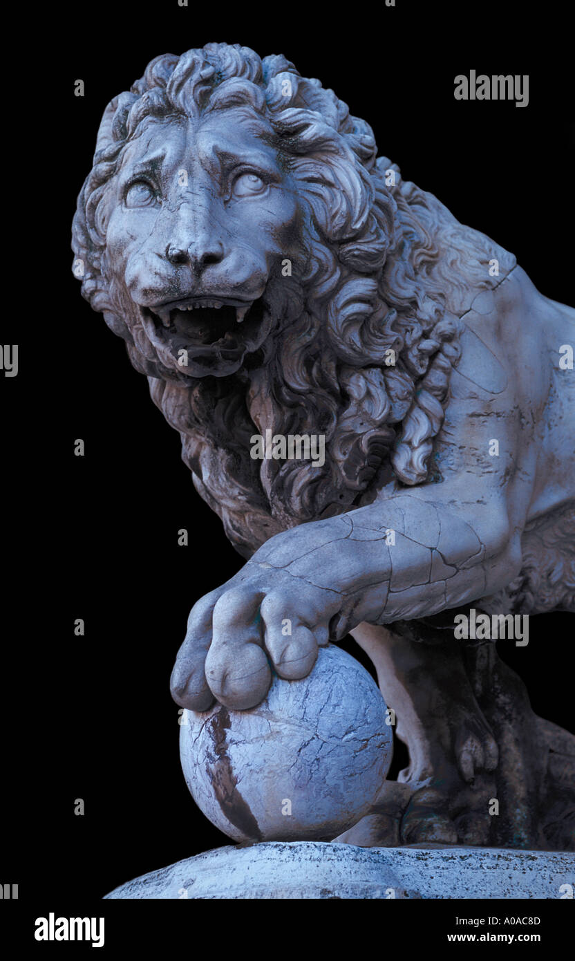 A lion statue in Florence Stock Photo Alamy