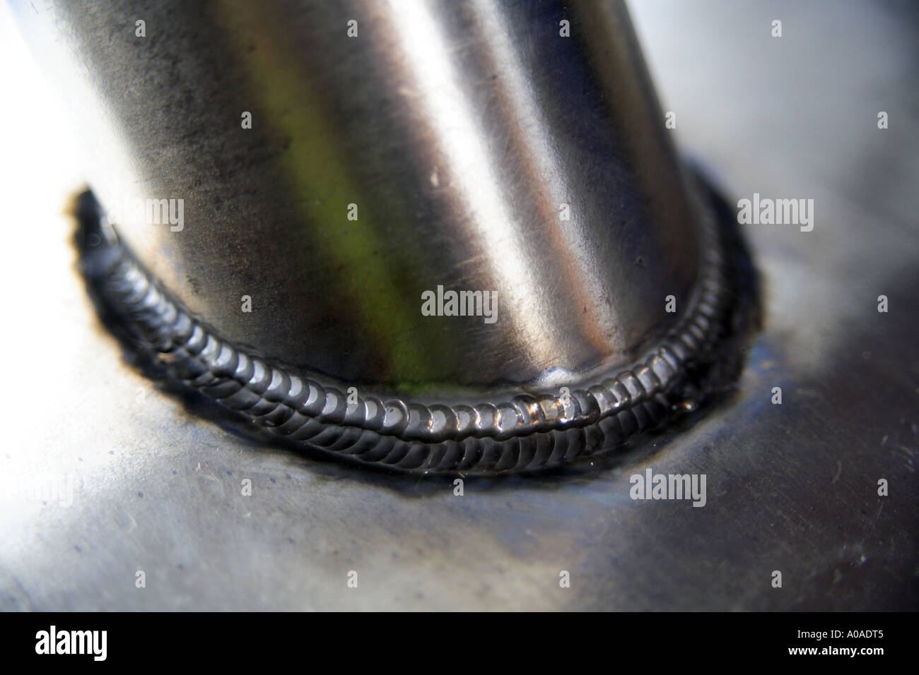 Lead burnt pipe collar for construction industry waterproofing around a vent or pipe Stock Photo