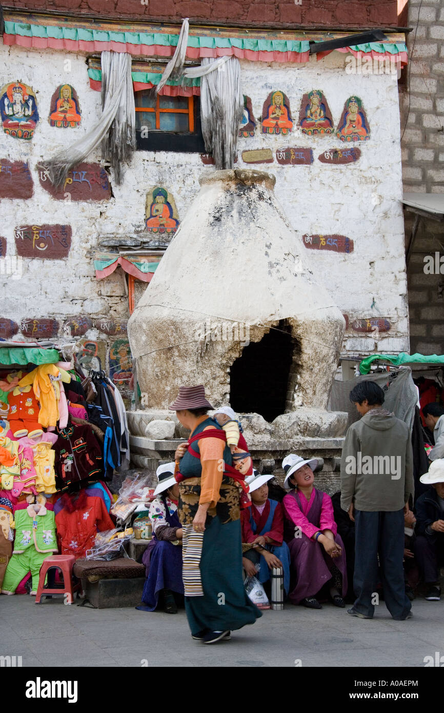 The Barkhor in Lhasa in the Tibet Autonomous region of China Stock Photo