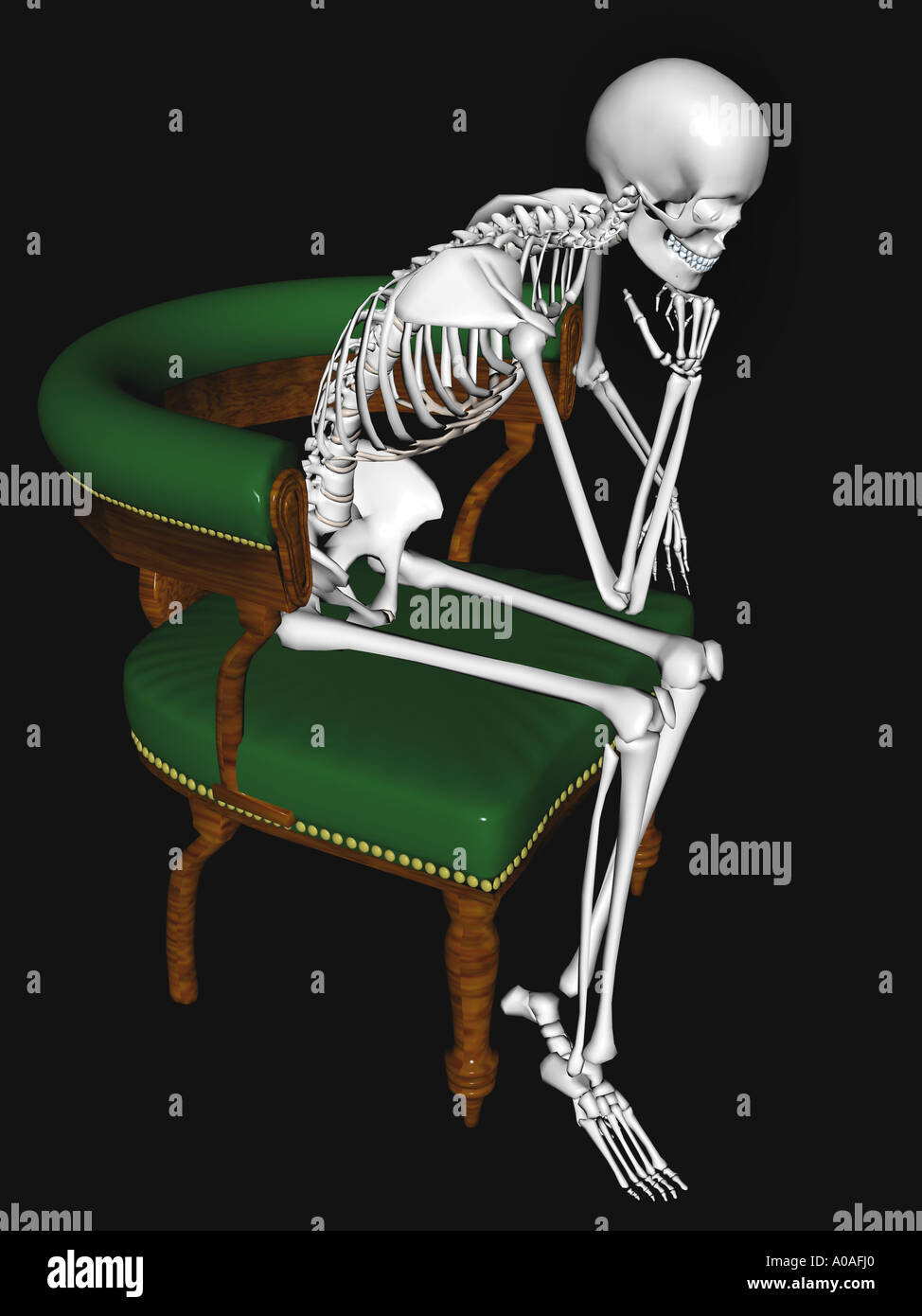 Skeleton Sitting Chair Stock Photos Skeleton Sitting Chair Stock