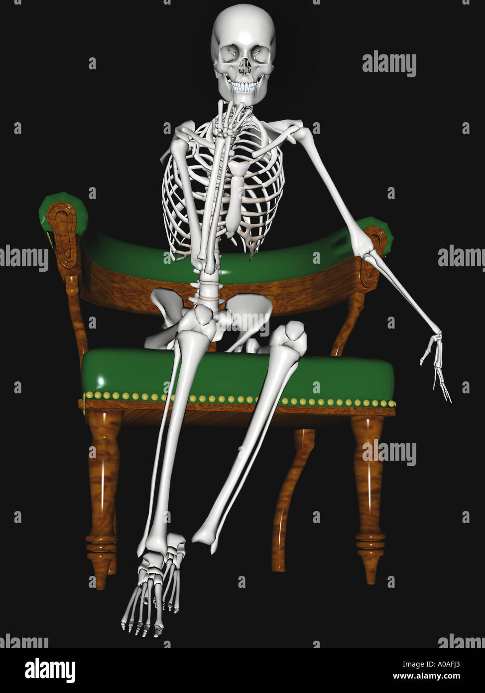 Skeleton Sitting Chair Stock Photos Skeleton Sitting Chair Stock