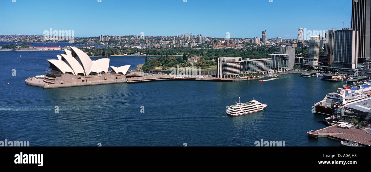 Panoramic view of Sydney harbour and the Opera house Sydney Australia Stock Photo