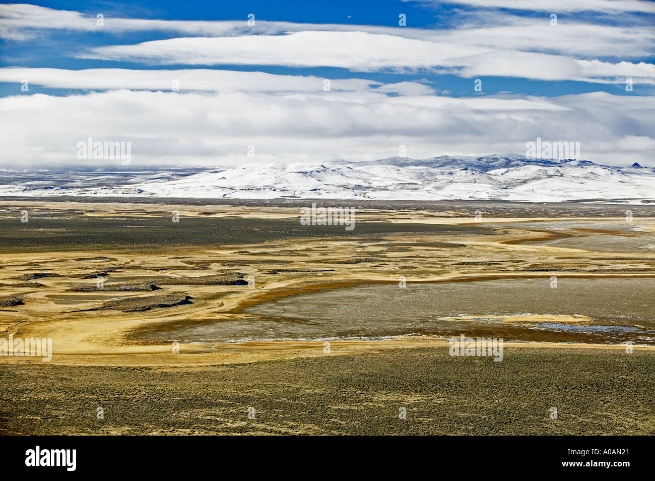 Mostly dry lake basin in Warner Valley Oregon Stock Photo Alamy