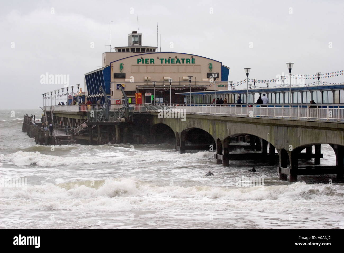 Bournmouth Pier Dorset Winter Stock Photo