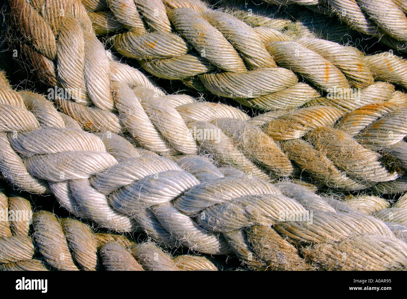 Large ropes for mooring ships Stock Photo Alamy