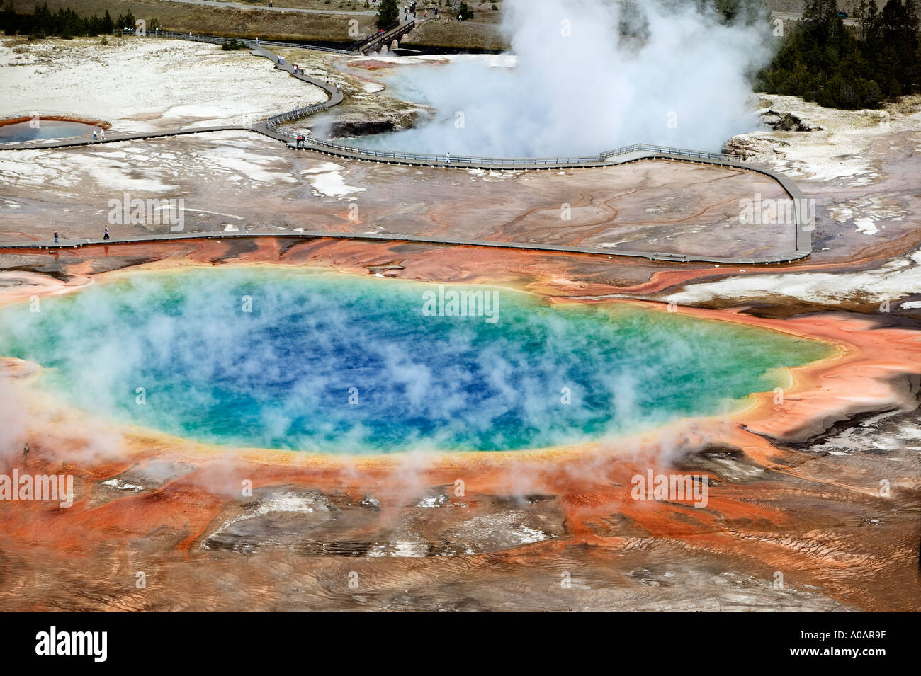 Grand Prismatic Pool Yellowstone National Park Wyoming Stock Photo