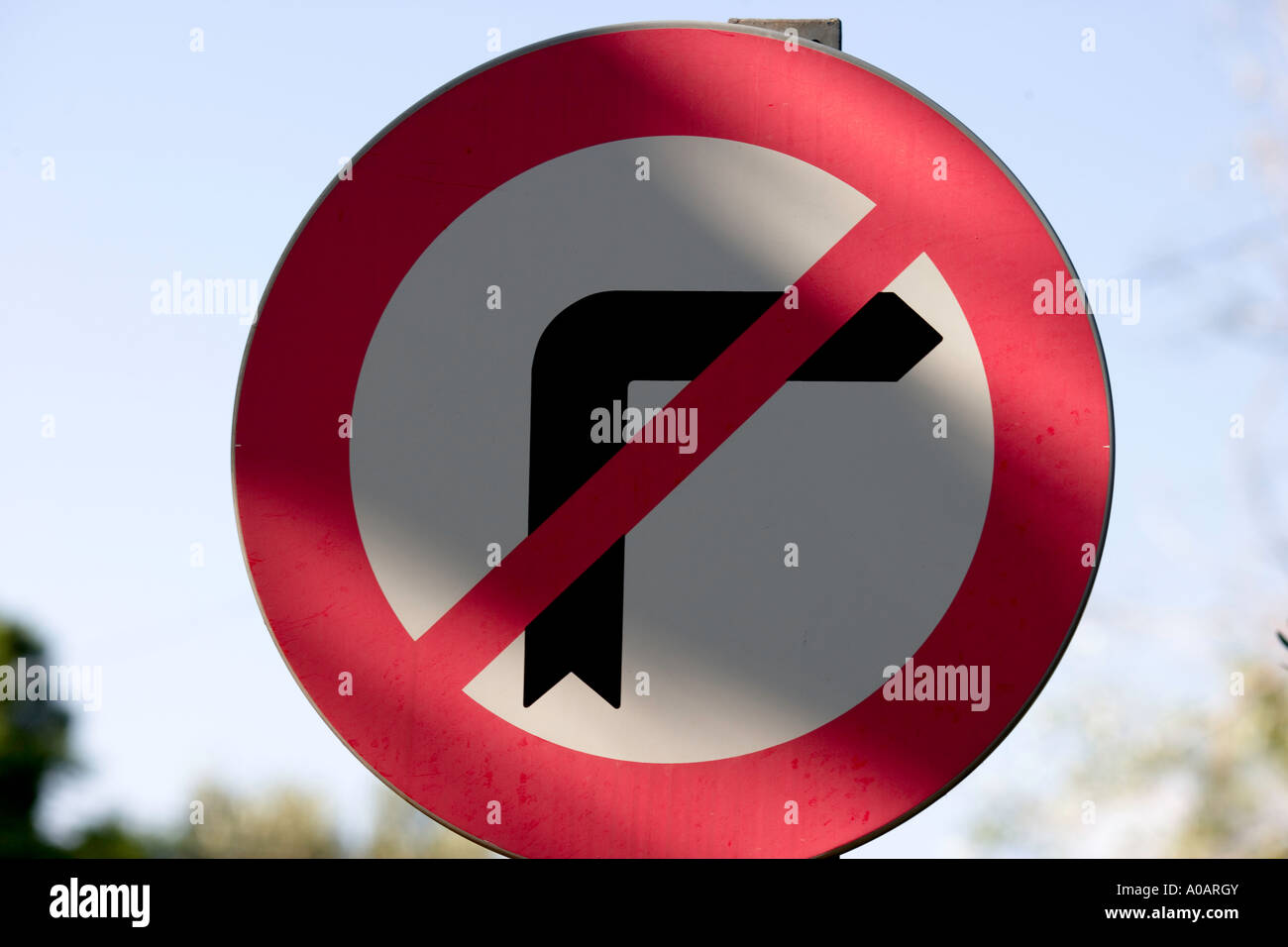 NO right turn Stock Photo - Alamy