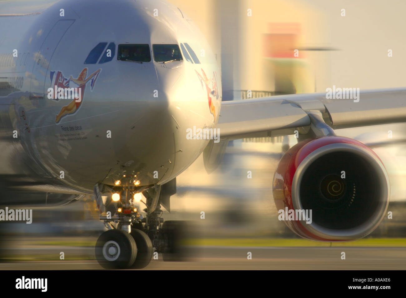 Airbus A340 642 of Virgin Atlantic Airways G-VEIL Stock Photo