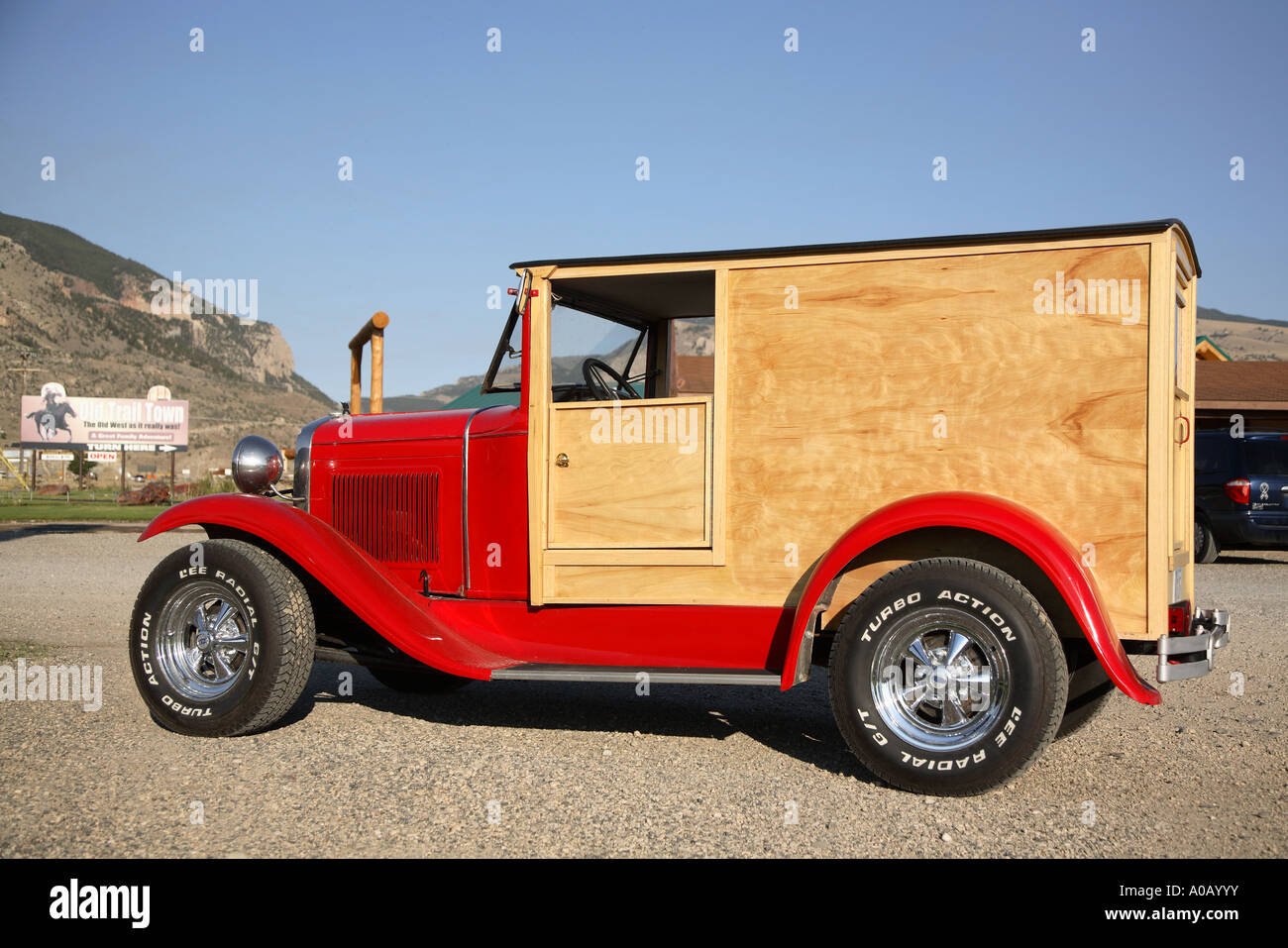 USA Wyoming Historical Car Stock Photo