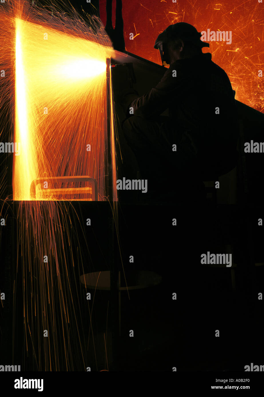 Torch cutting metal Metal Workshop Stock Photo - Alamy