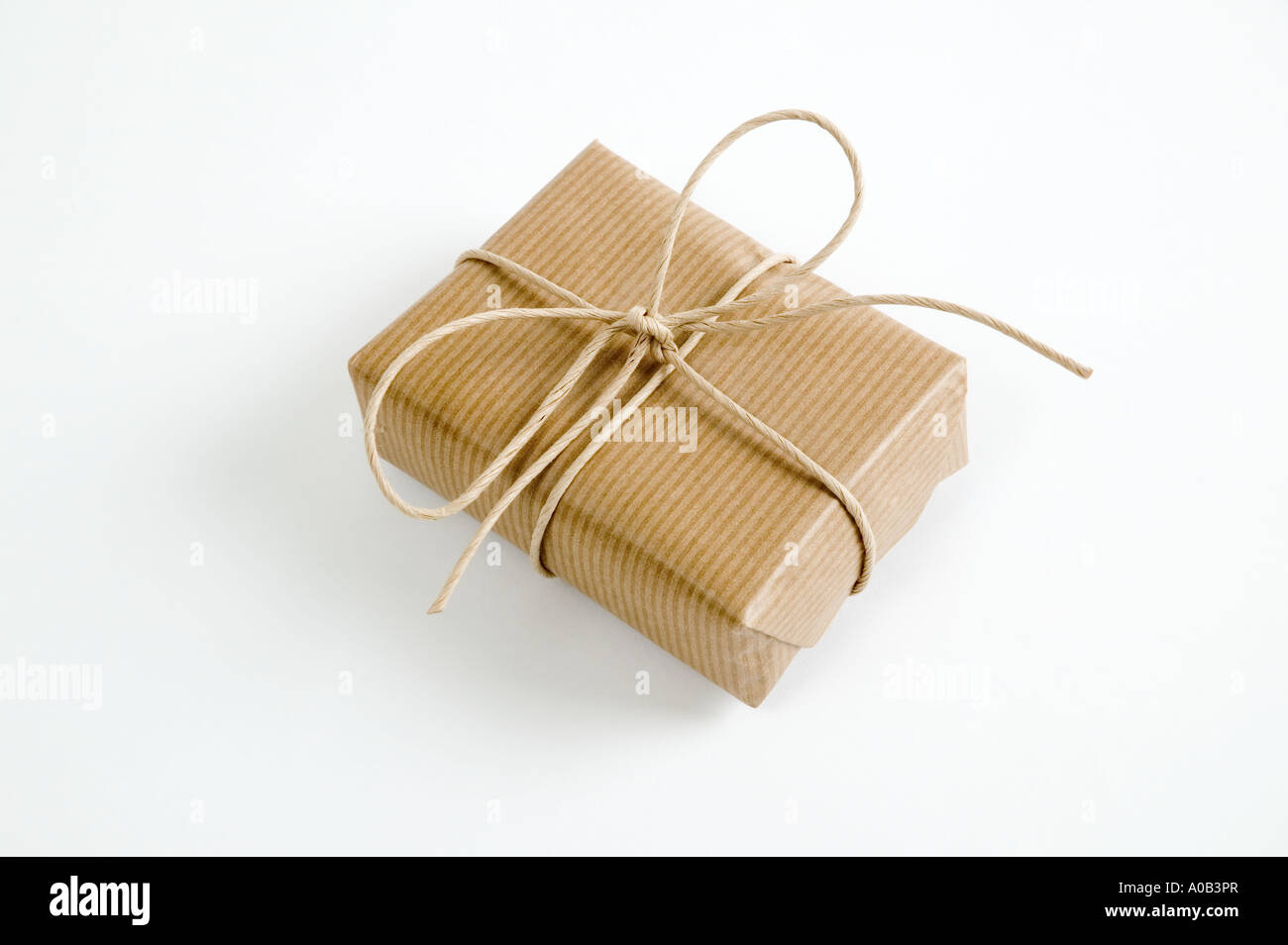 white background; cut out; clipping path; parcel; package; present; gift wrapped; bow; surprise; wrap; christmas box; c Stock Photo