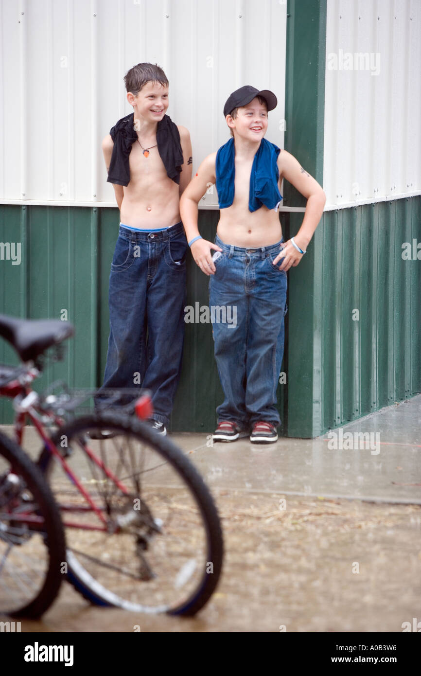 Teens hanging out Stock Photo