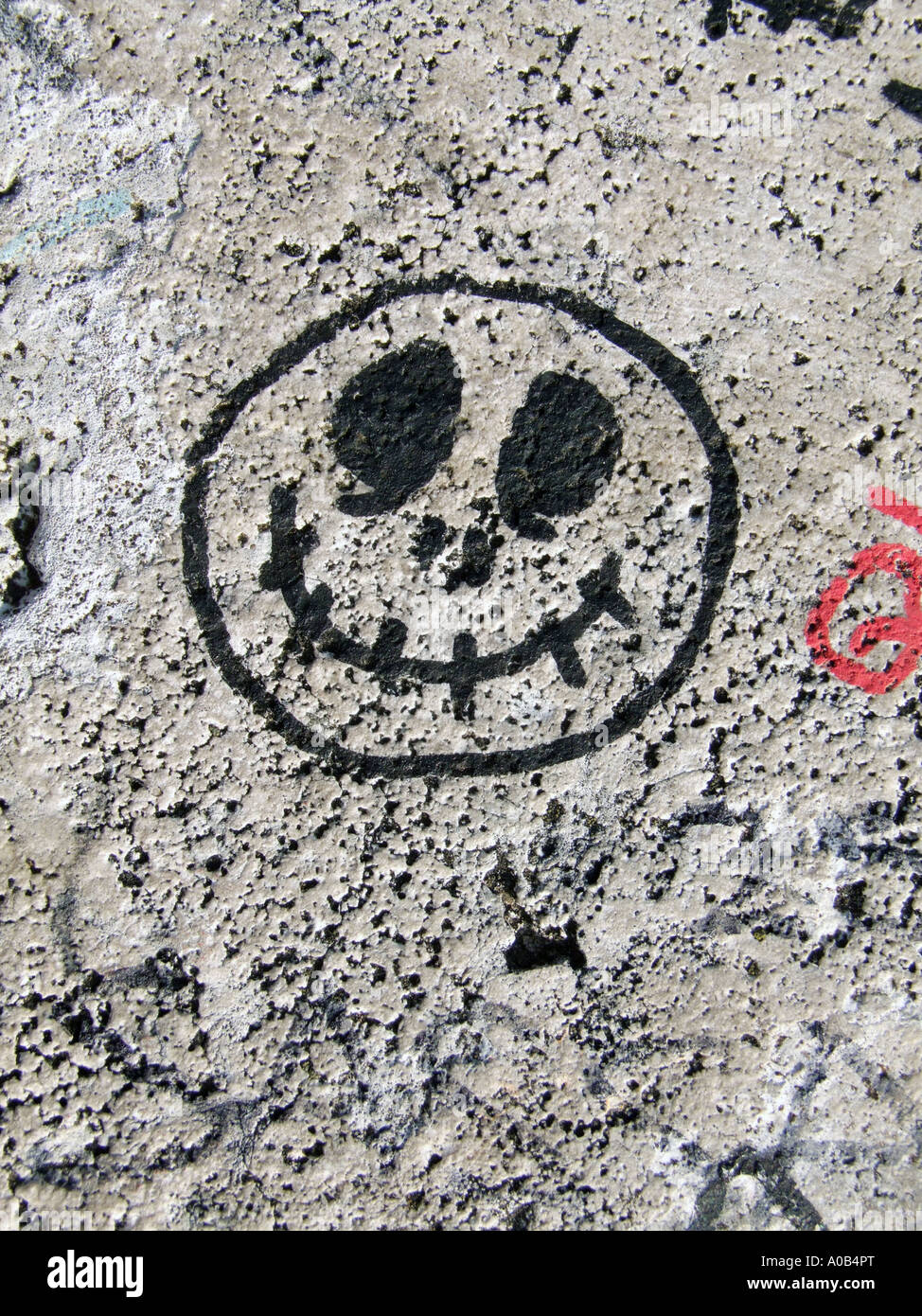 smiley face graffiti on wall Stock Photo Alamy