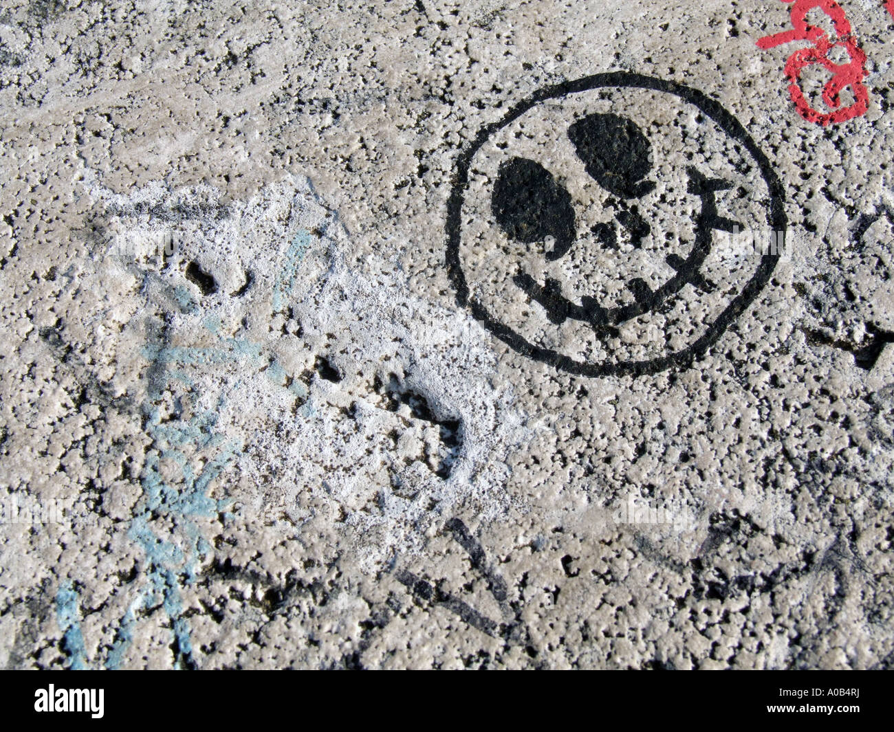 smiley face graffiti on wall Stock Photo Alamy