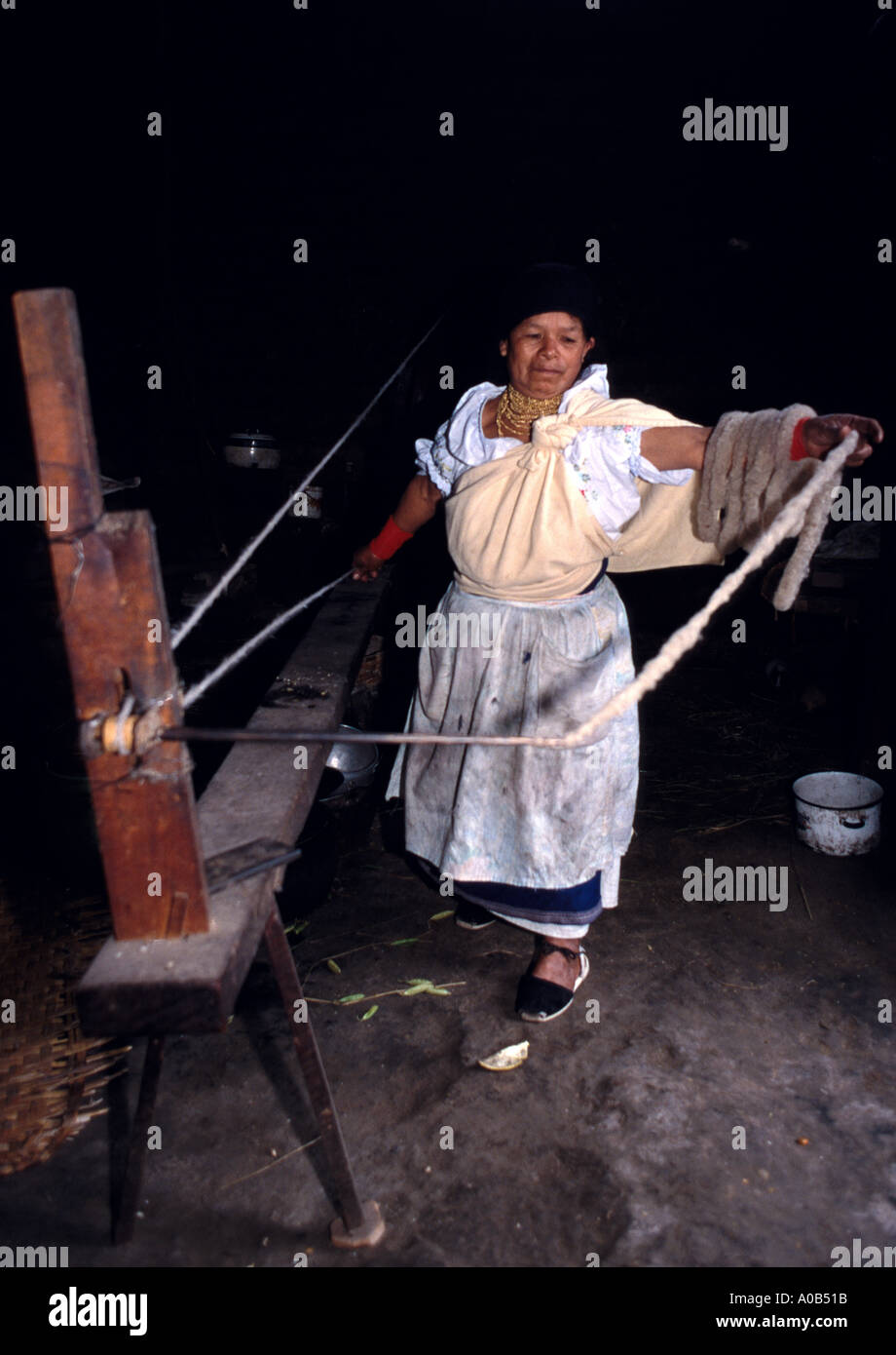 Old Woman wool spinning Stock Photo - Alamy