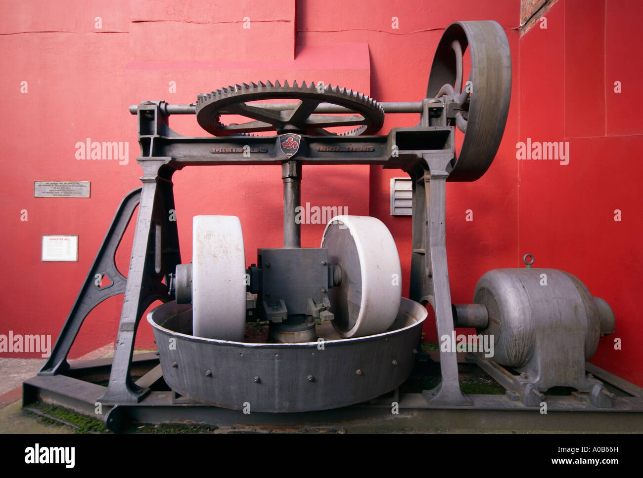 Ganister "rock grinder" at the Industrial "Kelham Island" Museum in