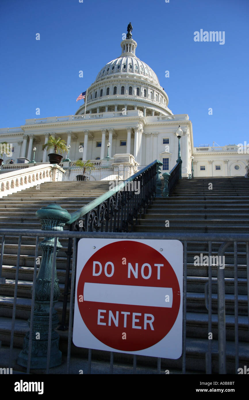 Do not enter sign on steps of capitol building Washington DC October ...