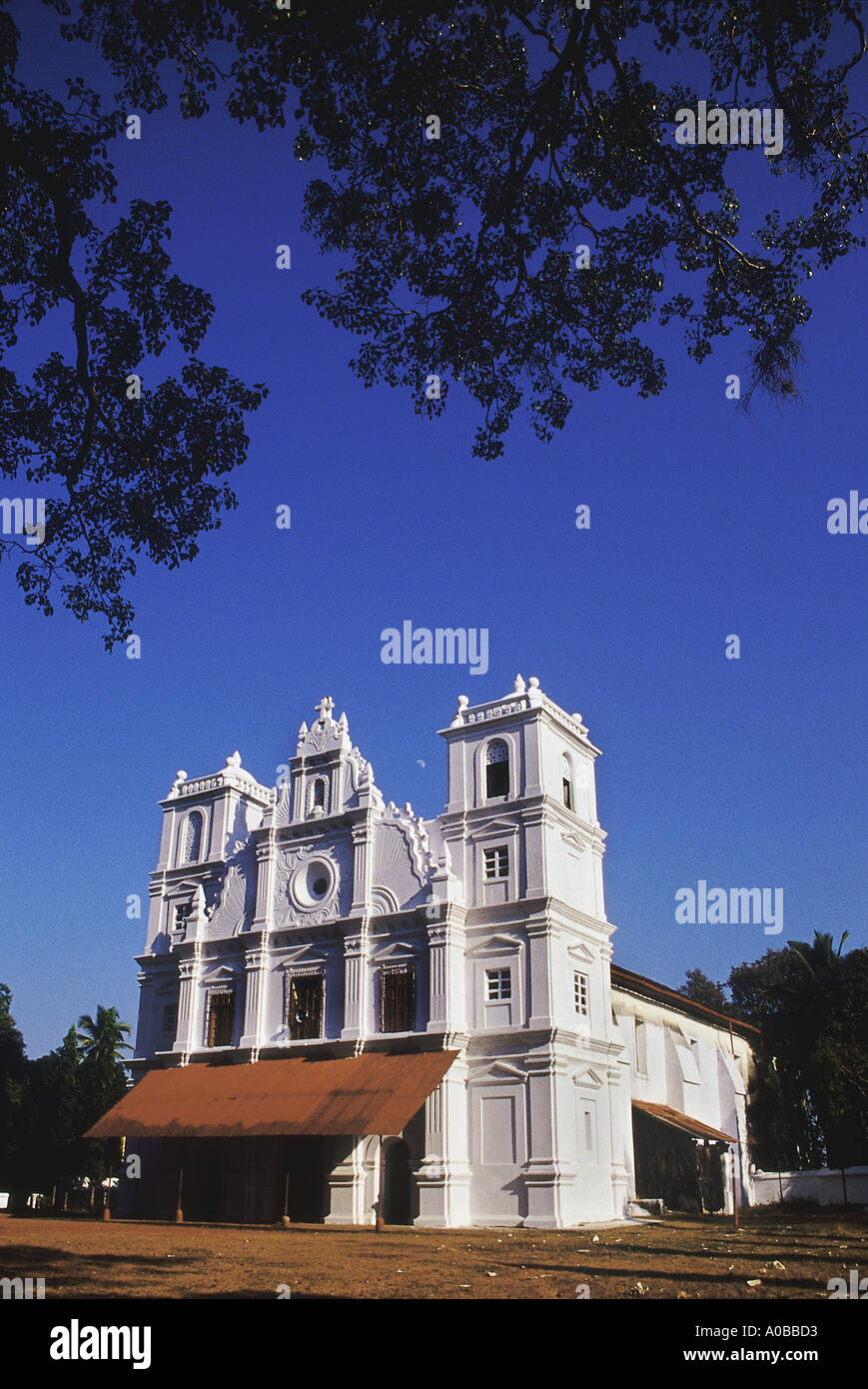 Mother of God church ( Mae de Deus), Majorda Goa, India. Stock Photo