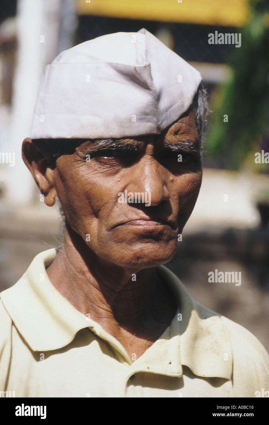 An old man from Goa, India. Stock Photo