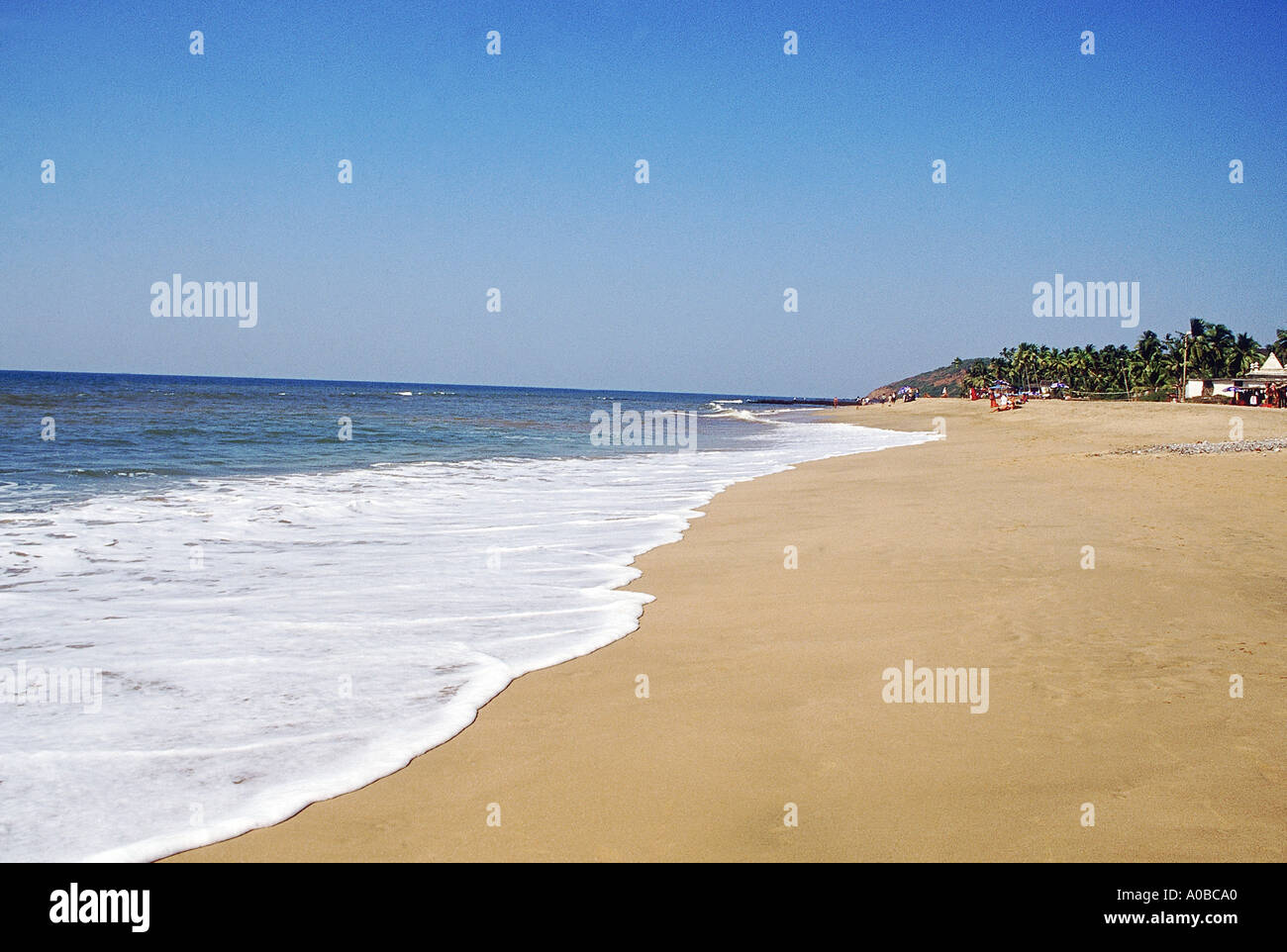 Waves and Sand , Anjuna beach. Goa, India. Stock Photo