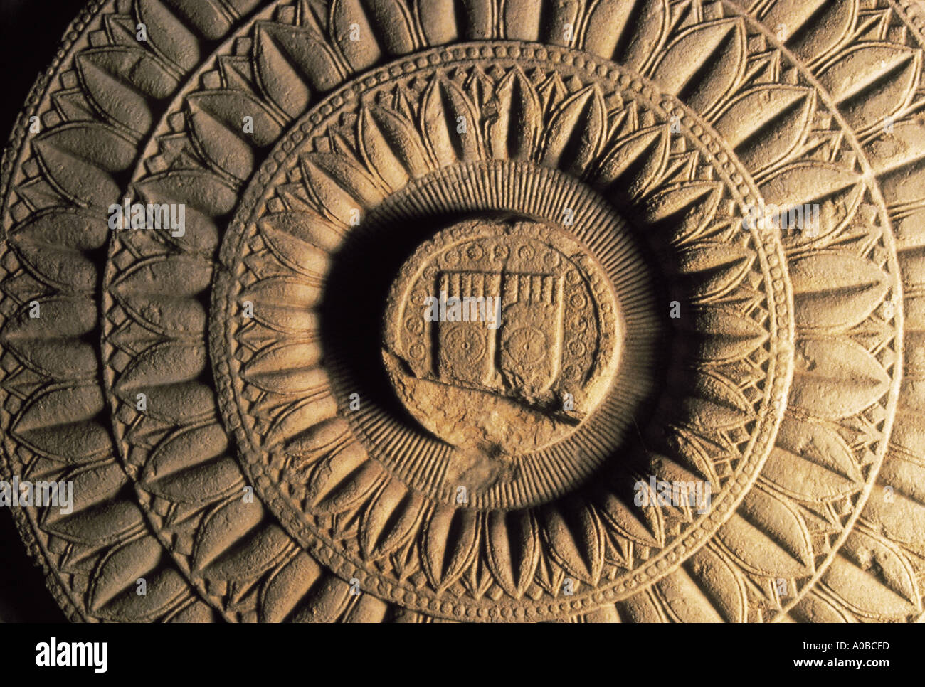 A.I. Amaravati, Lotus Medallion with Buddhapada Stock Photo 48381 Alamy