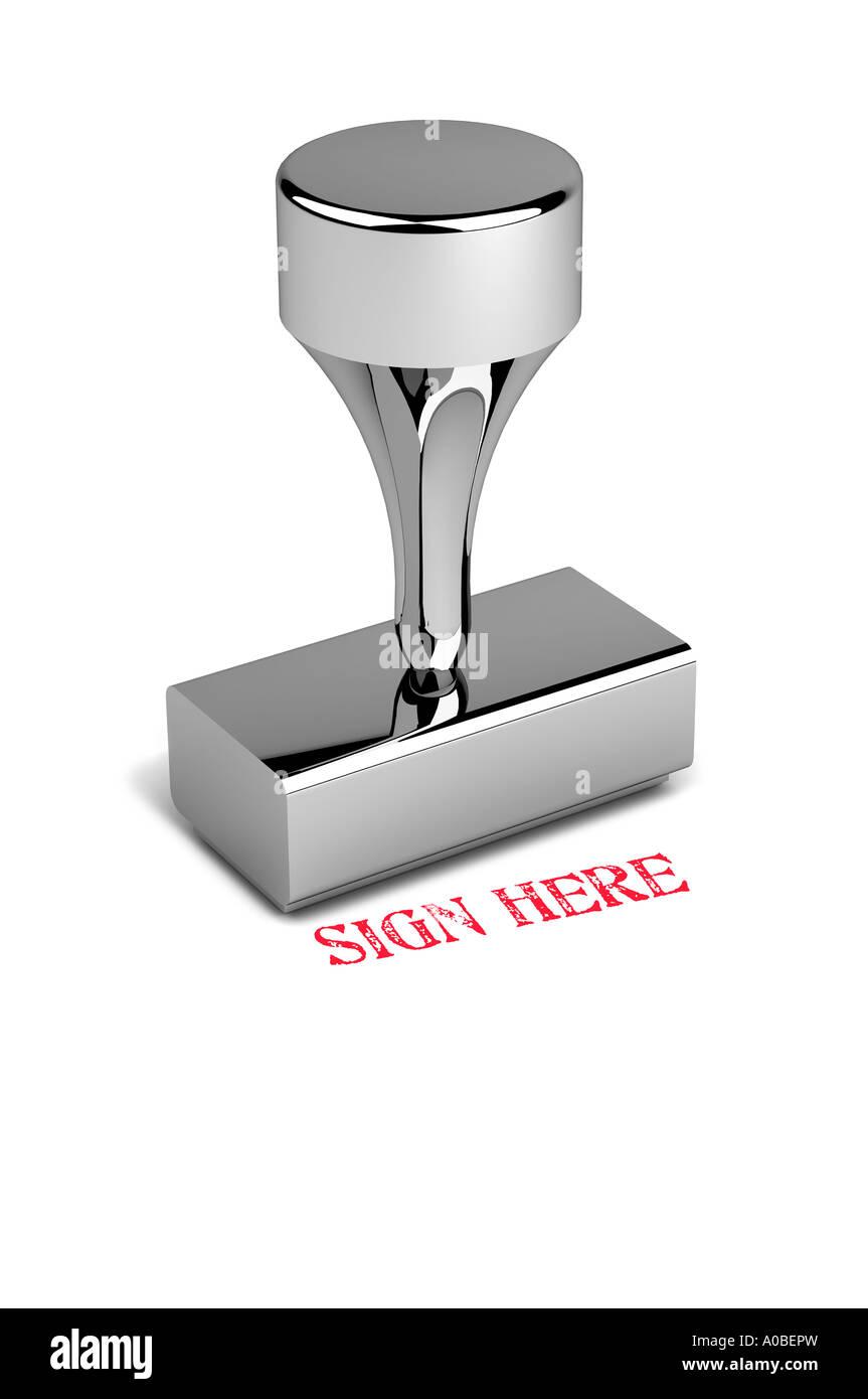 Sign here Rubber stamp Stock Photo - Alamy