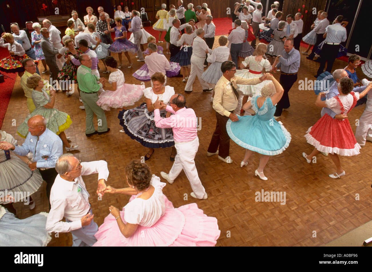 Retired couples square dance at Port St Lucie Florida CF48799 Stock Photo