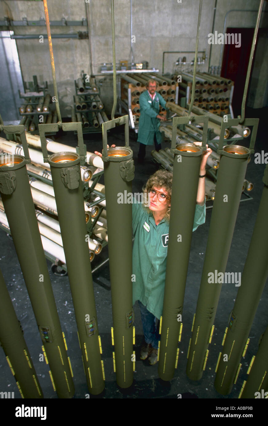 Chaparral rocket motors being assembled at Atlantic Research Corporation plant in Arkansas AB74890 Stock Photo