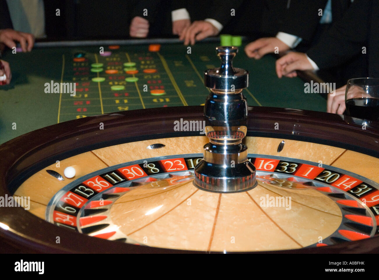 Spinning roulette wheel, UK Stock Photo Alamy