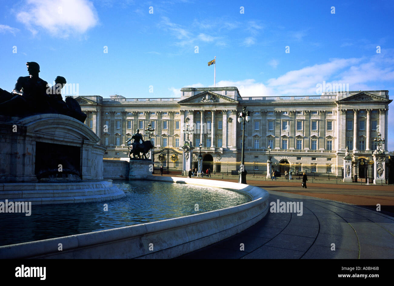 Front view of Buckingham Palace London England UK the official