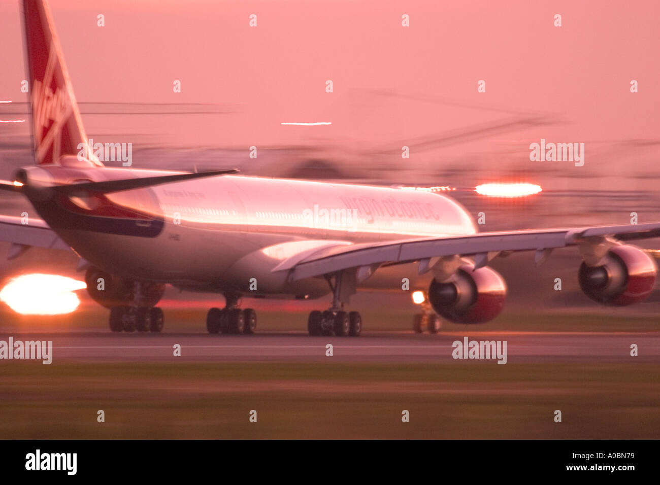 Airbus A340 600 Virgin Atlantic Airways at London Heathrow Airport UK 2004 Stock Photo