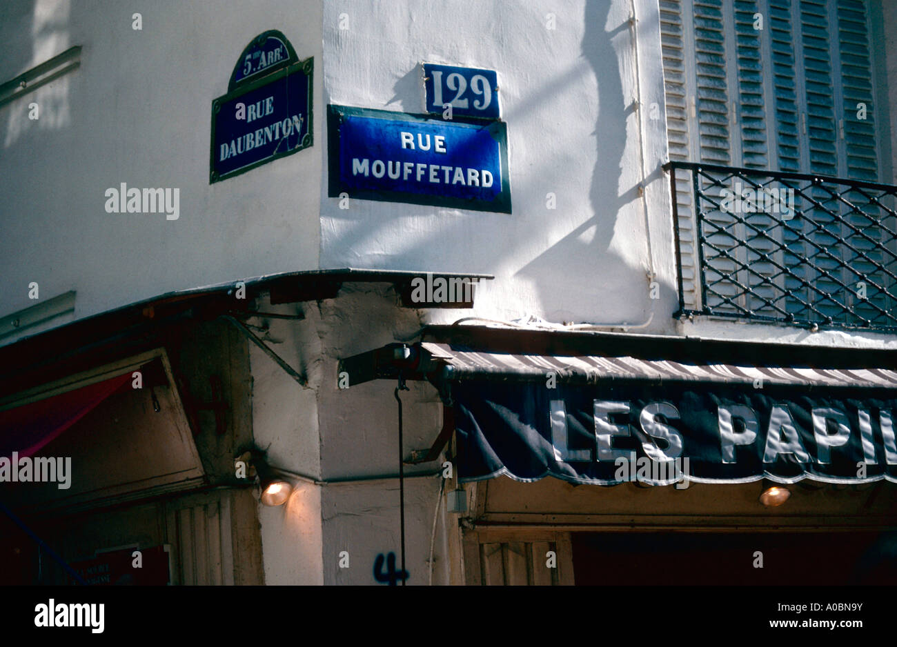 Rue Mouffetard Paris Stock Photo