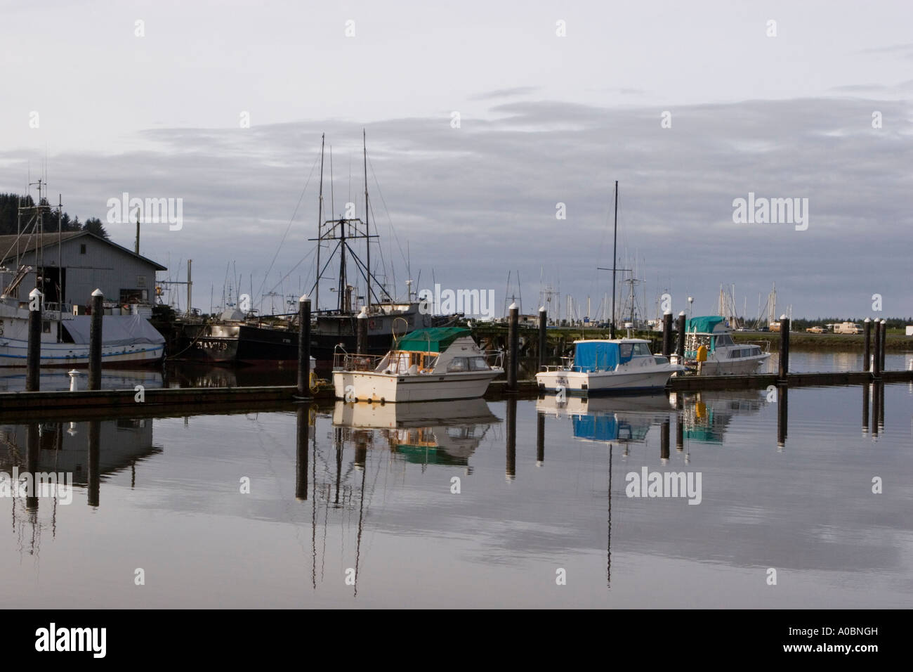 Winchester Bay Harbor Stock Photo Alamy