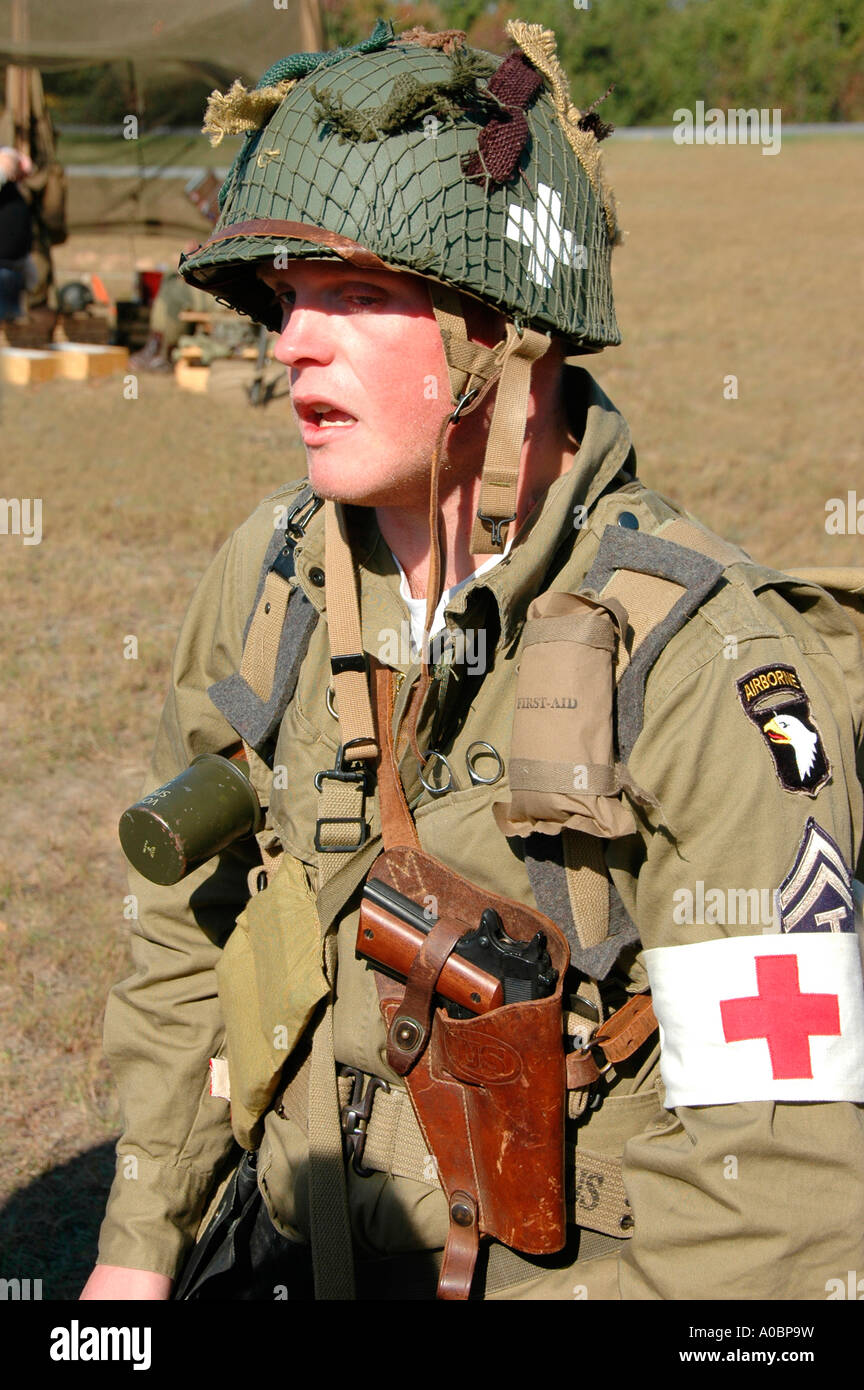 Actors during demonstration of world war 2 II display in Taccoa Stock