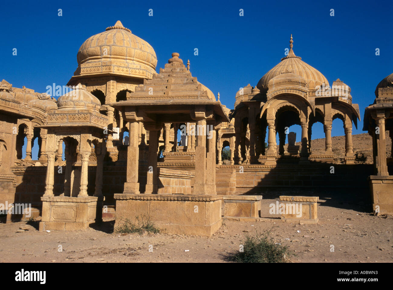 Bada Bagh royal chatris near Jaisalmer india Stock Photo
