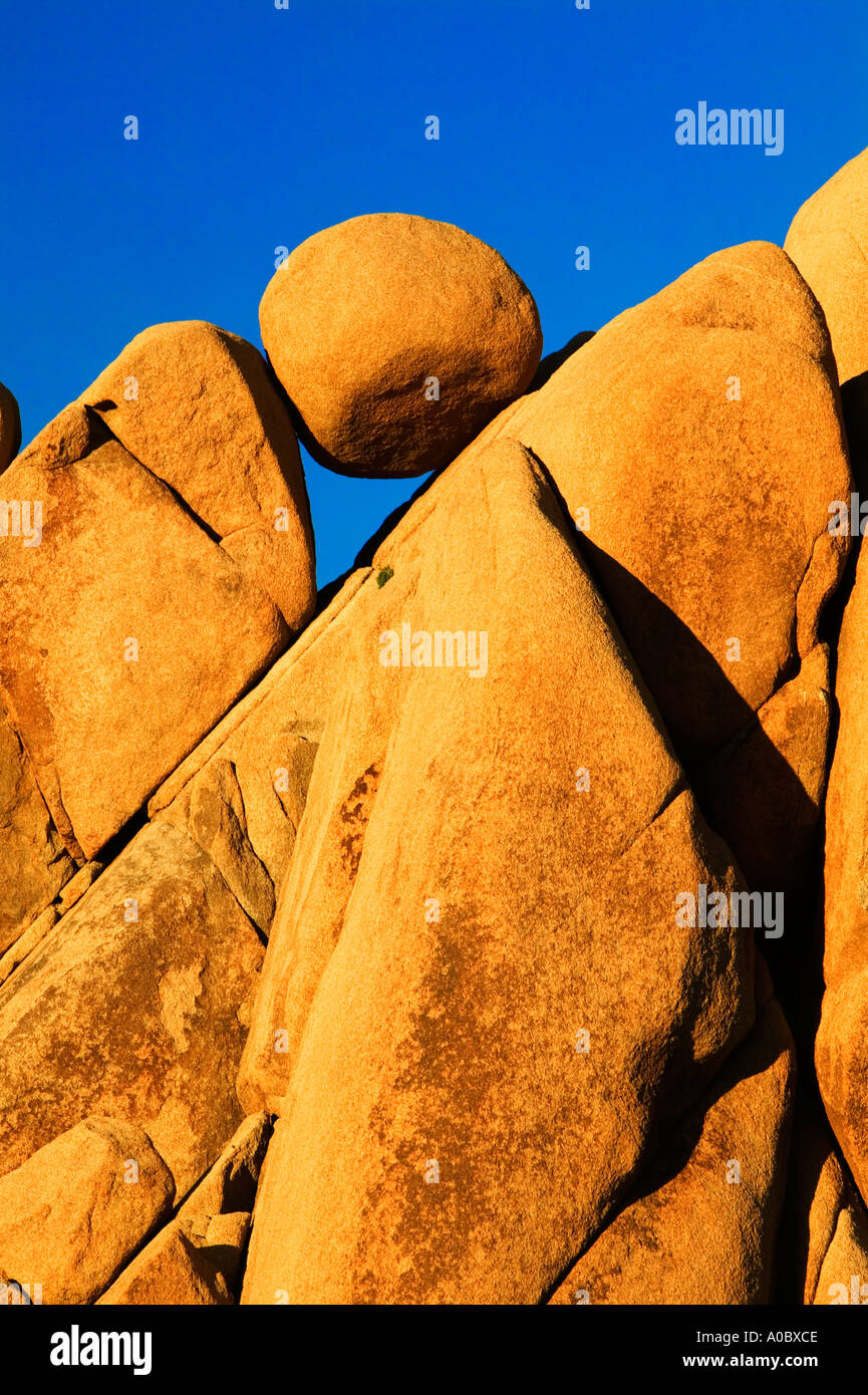 Round balancing rock Joshua Tree National Park California Stock Photo ...