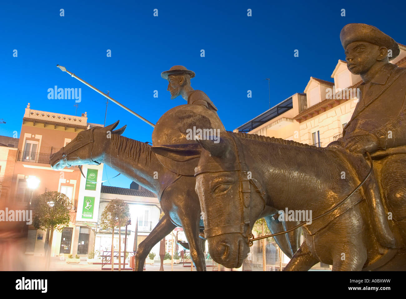 Don Quijote - Figure in Alcazar de San Juan, Castilla La Mancha, Spain, Europe, EU Stock Photo