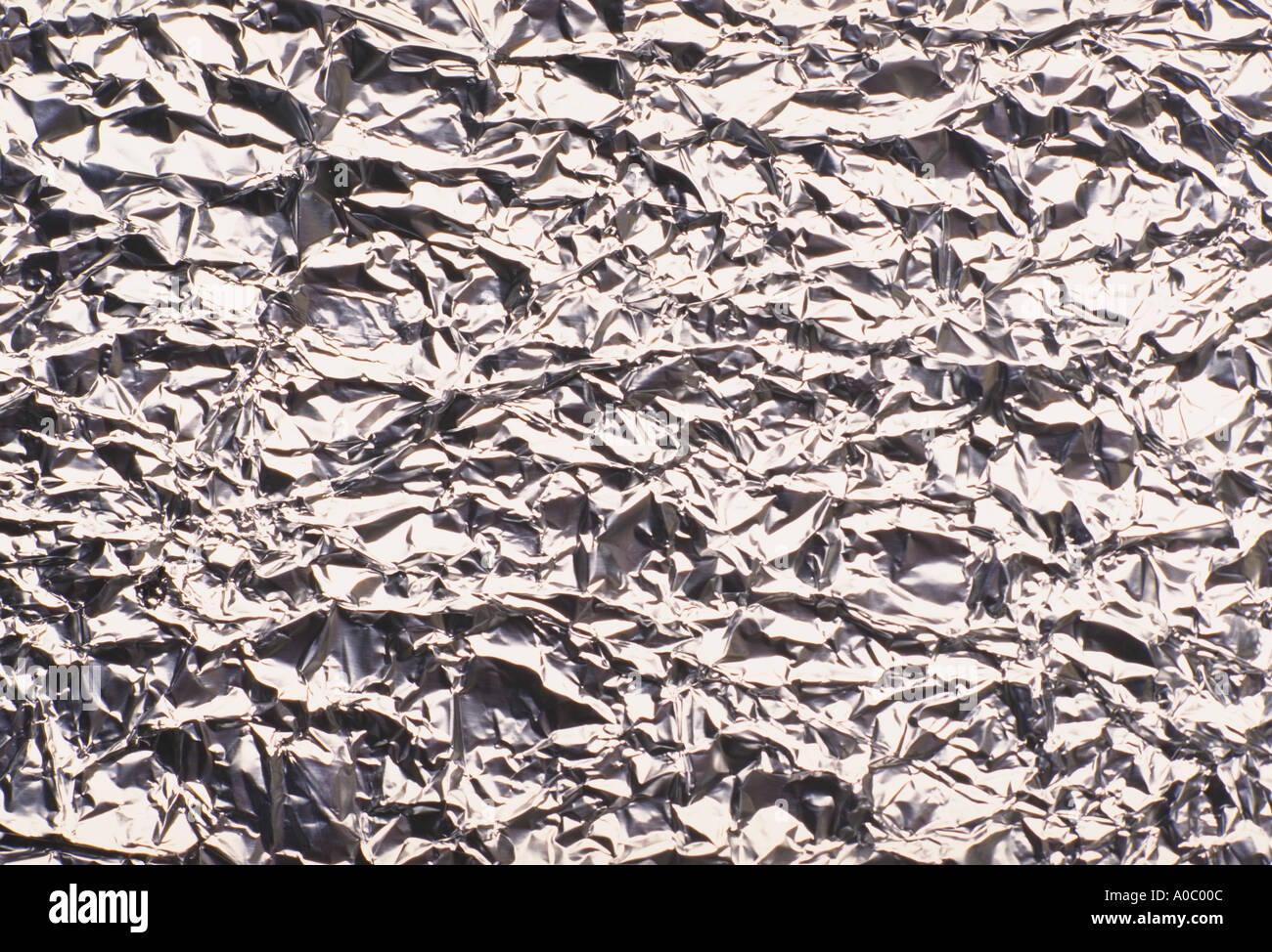 Wrinkled aluminum foil Stock Photo