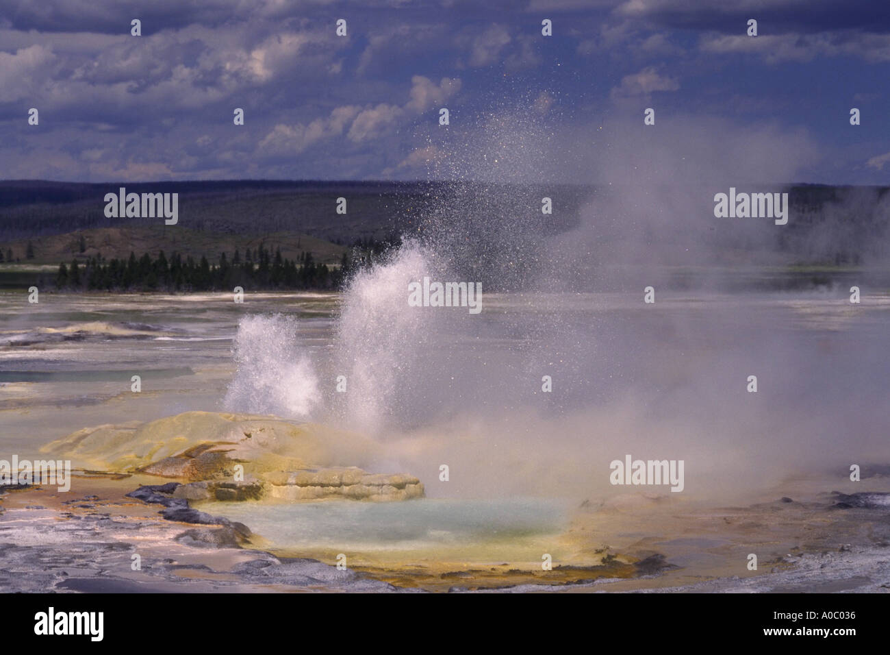 Pool at Fountain Paint Pot in Yellowstone National Park Stock Photo