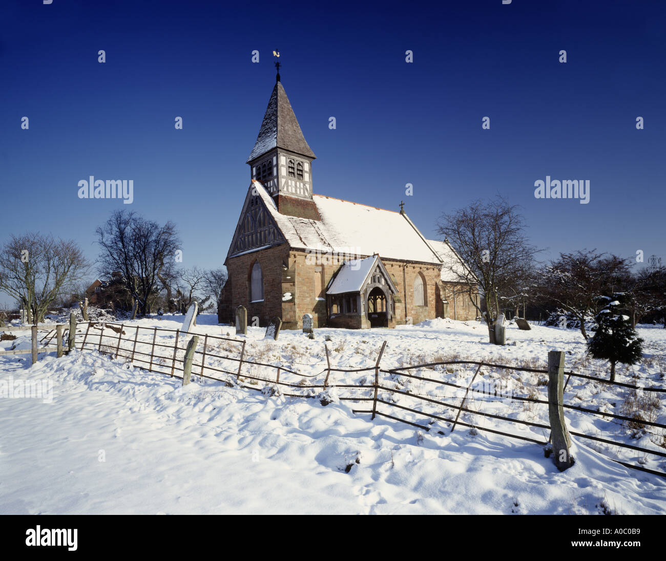 church in snow scene Stock Photo 49337 Alamy